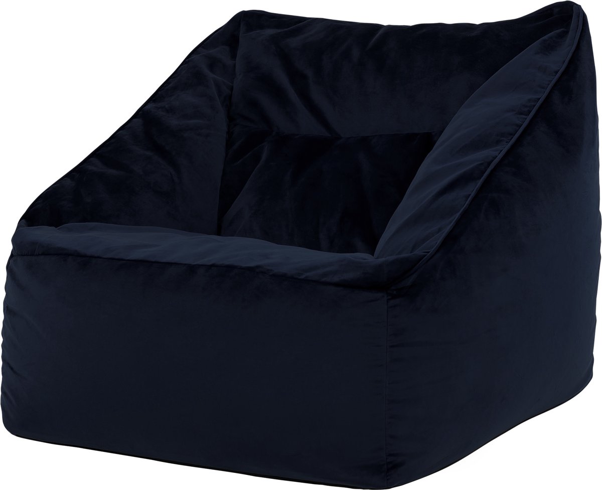 Icon Natalia XL Zitzak Fauteuil - Velours - Middernachtblauw