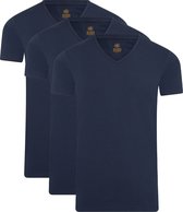 Mario Russo T-shirts - T-shirts Heren - Onder Shirts - Katoen - 3-pack - V-Hals - XXL - Navy