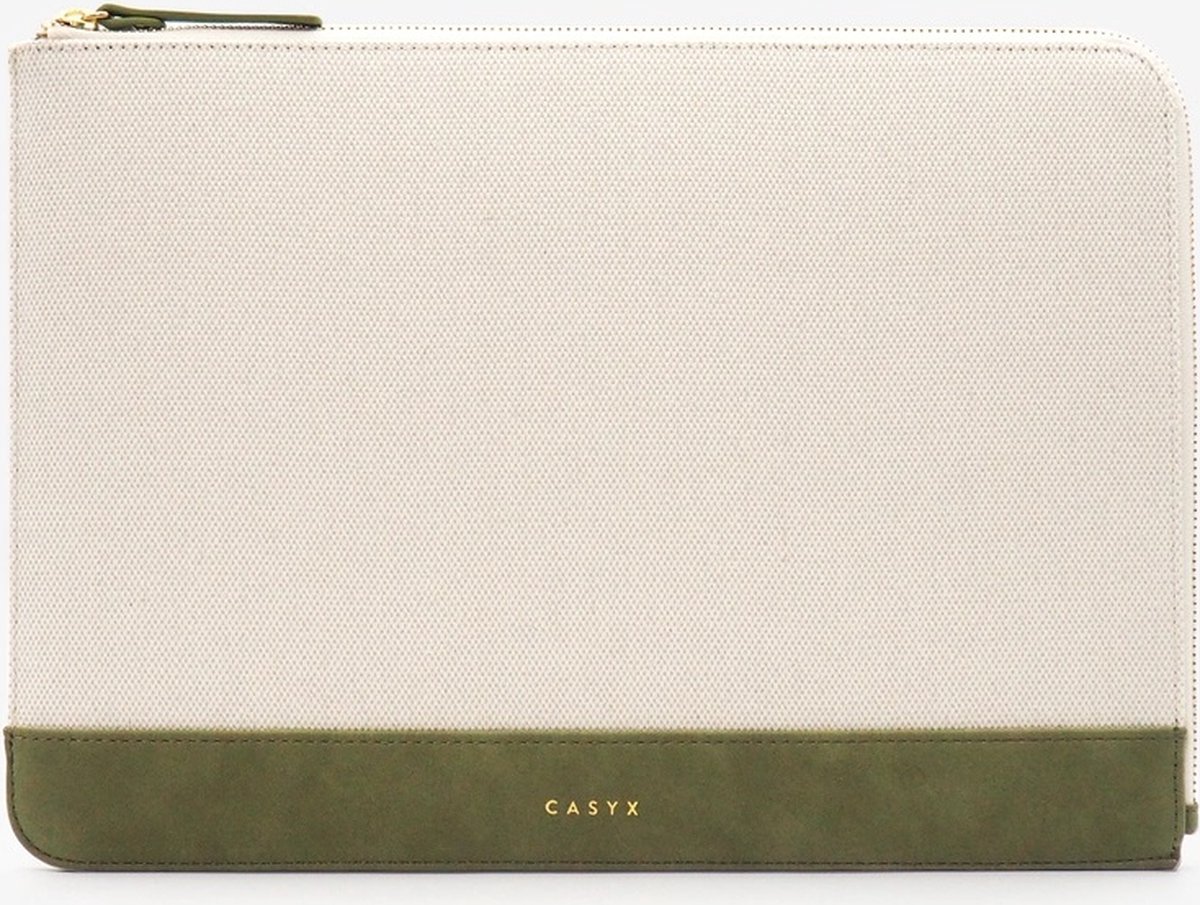 Casyx - Atelier Canvas Olive - laptophoes 14 inch - laptophoes - Laptoptas geschikt voor Macbook - laptop sleeve 14 inch - laptophoes 14 inch waterdicht - laptophoes 14 inch - Design - Kleurrijk
