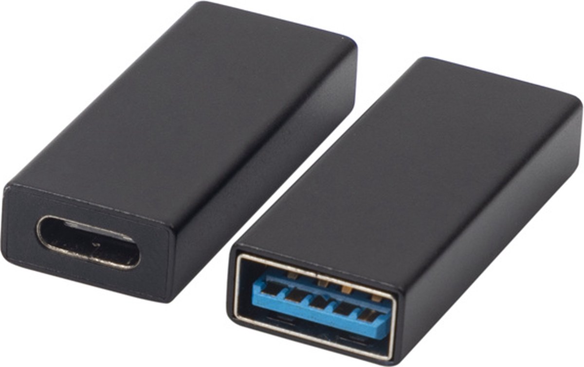 NÖRDIC OTG-C18 USB-C naar USB-A Adapter - 5Gbps - Vrouwelijk naar Vrouwelijk - Zwart