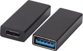 Adaptateur NÖRDIC OTG-C18 USB-C vers USB-A - 5Gbps - Femelle vers Femelle - Zwart