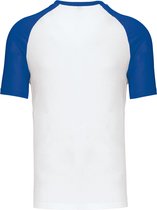 SportT-shirt Heren 3XL Kariban Ronde hals Korte mouw White / Royal Blue 100% Katoen