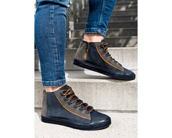 Italian Style - Heren Sportschoenen - Navy - Hoog Model - Italia Moda