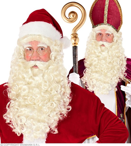 Sinterklaas - Ensemble barbe Père Noël - Perruque, barbe, moustache et sourcils
