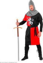 Widmann - Middeleeuwse & Renaissance Strijders Kostuum - Middeleeuwse Ridder Van Het Eerste Uur - Man - Rood, Zwart - Large - Carnavalskleding - Verkleedkleding