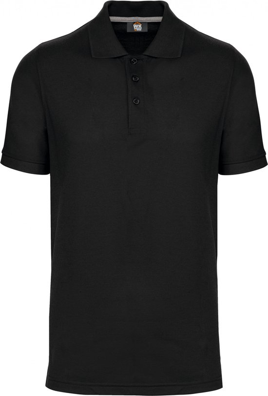 Polo Heren L WK. Designed To Work Kraag met knopen Korte mouw Black 65% Polyester, 35% Katoen