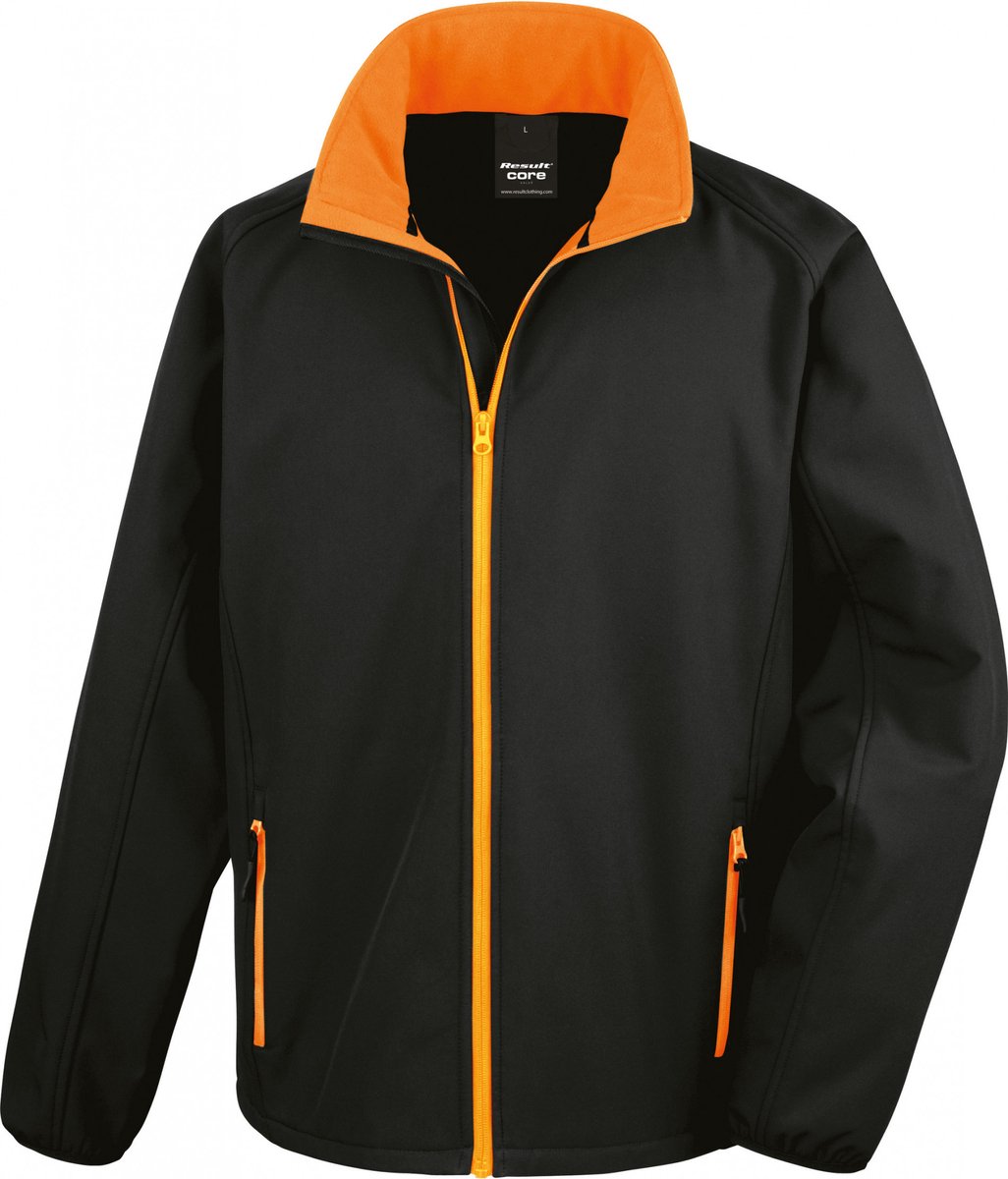 Result Printable Soft Shell Jacket RT231 - Black/Orange - S