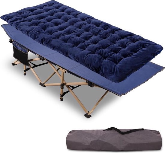 REDCAMP XL Campingmatras – 190 X 70 X 3,8 Cm – Opvouwbaar – Met Katoenen Vulling En Zachte Hoes – Geschikt Voor Veldbedden, Grond Of Bank – Licht En Compact – Ideaal Voor Kamperen En Logeren