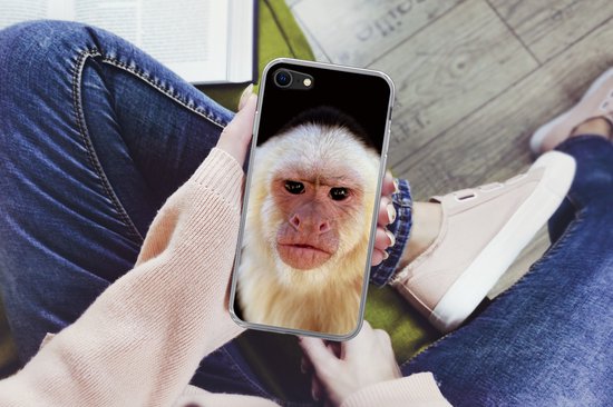 Coque iPhone 7 - Singe - Fourrure - Zwart - Coque de téléphone en Siliconen