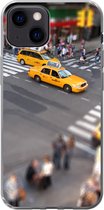 Geschikt voor iPhone 13 mini hoesje - New York - Amerika - Taxi - Siliconen Telefoonhoesje