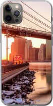 Geschikt voor iPhone 13 Pro Max hoesje - New York - Brooklyn - Bridge - Siliconen Telefoonhoesje