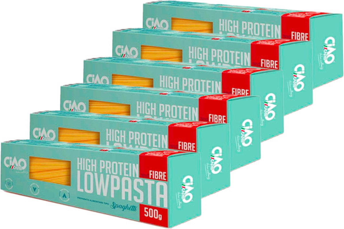 CiaoCarb | LowPasta Spaghetti | 6 stuks | 6 x 500 gram
