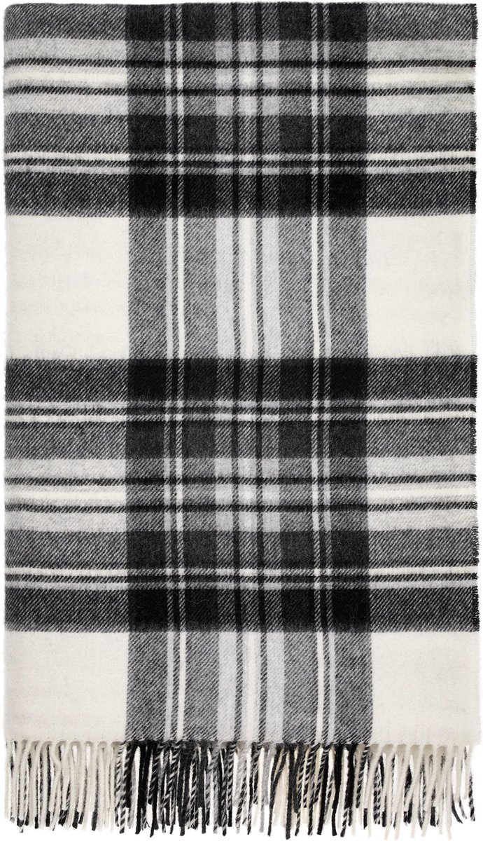 Plaid Tartan Dress Grey Stewart - Merino Lamswol - 140x185 - Bronte by Moon Scotland