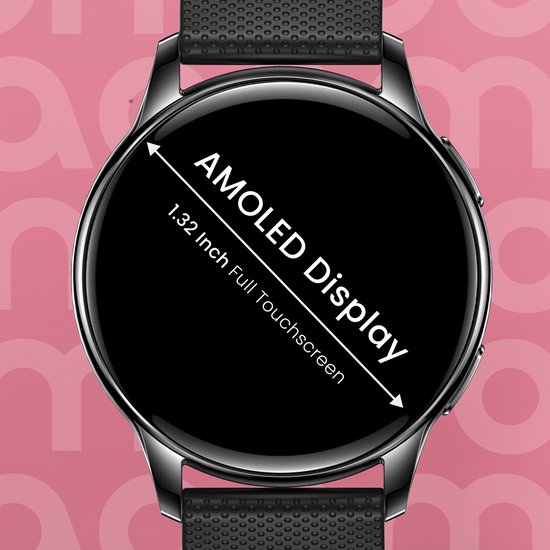 Maoo Ventura AMOLED Smartwatch Dames - RVS en 4x Siliconen Bandje - Stappenteller - Hartslagmeter - Slaapmonitor - Multisport - Geschikt voor Android en iOS - Zwart