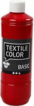 Peinture textile - Peinture pour vêtements - Rouge - Basic - Couleur Textile - Creotime - 500 ml