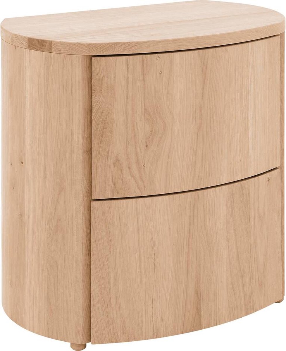 Goossens Nachtkastje Denzo, 2 Laden - Hout Wit