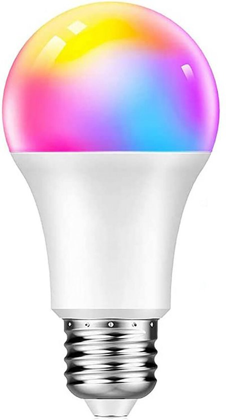 Lampe LED Smart E27 - 9W - Lumière Wit et RGB - Contrôle via application - Commande vocale - Éclairage ampoule intelligente - Smart Light - Tuya wifi - Lampe de nuit - Lampes salon, cuisine, chambre, couloir, chambre d'enfants
