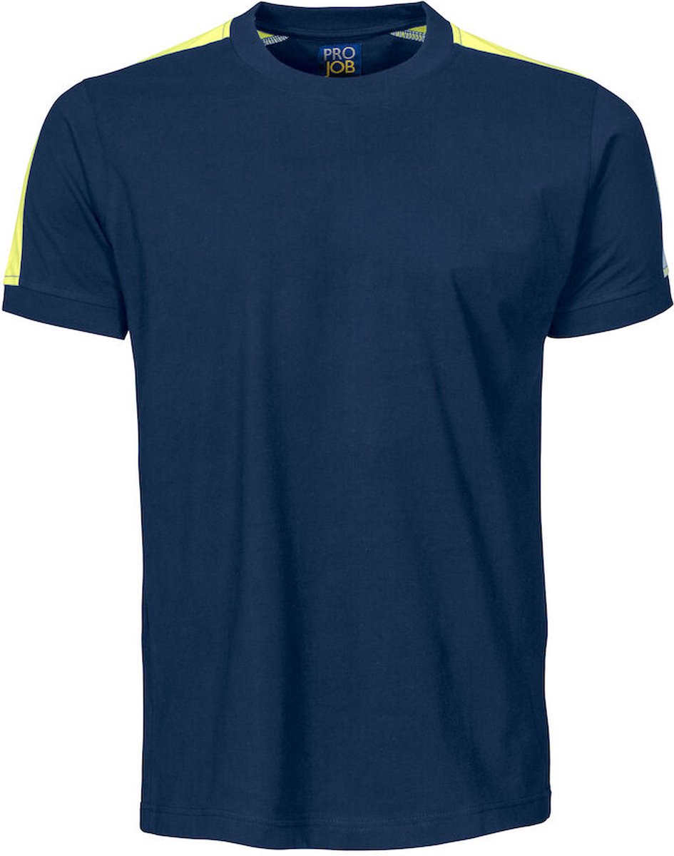 ProJob 2019 T-SHIRT MET FLUO INZETSTUKKEN 642019 - marine / hv geel - M