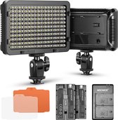 Neewer® - 176 LED Videoverlichting Streaming Licht Dimbare LED Videopaneelverlichting met 2 Lithiumbatterijen van 2600mAh en 2 USB-laders - Belichting voor DSLR-camera's van Canon, Nikon, enz. - Sleutellicht voor Videografie