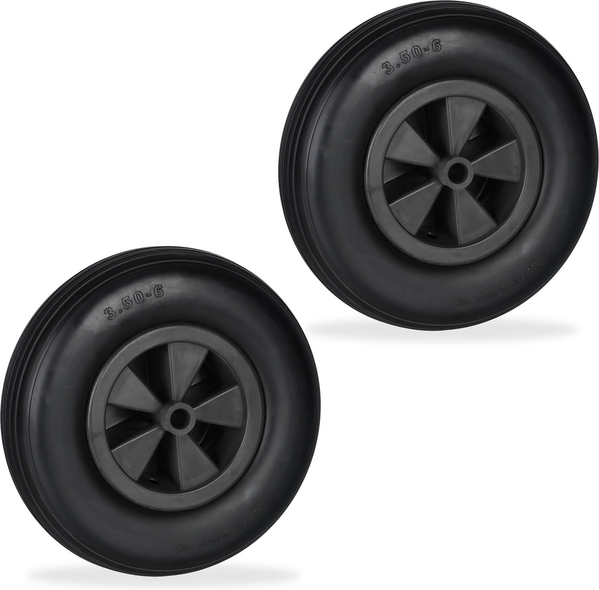 2 Roues De Brouette Pneumatiques 2.50-4 - Charge Max 100kg, Jante Acier | Pour Brouette Et Chariot