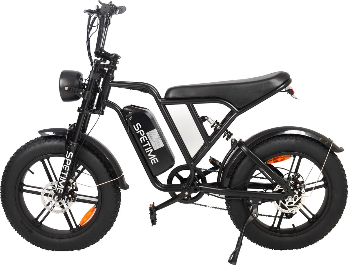 Spetime Fatbike - Elektrische Fiets - Zwart - Krachtige 250W motor - LCD Display - 20