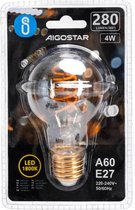 Aigostar - LED filament lamp - A60 - E27 fitting - 4W - 1800K