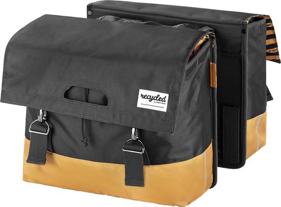 UP sacoche de vélo double 40L recyclé gris jaune bol