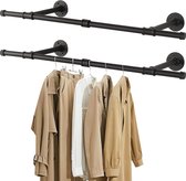 RSR Hangers Industriële design kledingstang voor plafond | breedte 50 cm x hoogte 30 cm | kapstok | garderobestang | garderobe | garderobe | garderobe | hal | kleedkamer | hal