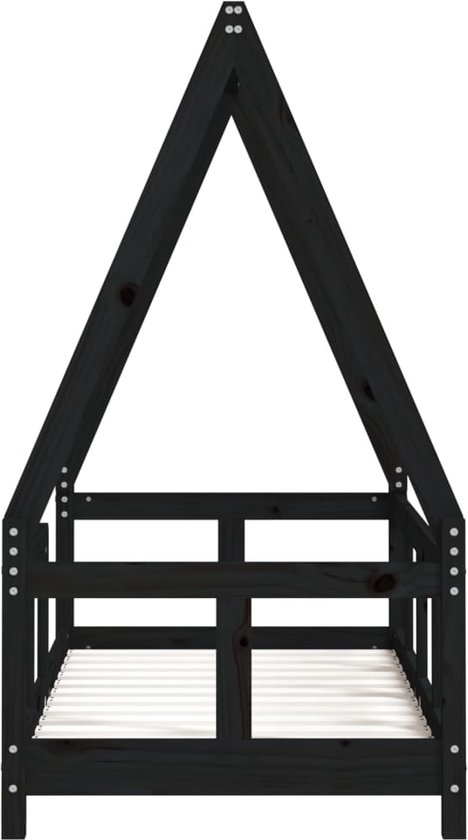vidaXL-Kinderbedframe-70x140-cm-massief-grenenhout-zwart