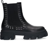 Sacha - Dames - Zwarte chelsea boots met zilverkleurige studs - Maat 36