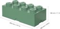 Groene LEGO opbergdoos Brick 8 met afmetingen.