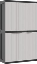 vidaXL-Tuinkast-97x37x165-cm-polypropeen-grijs-en-zwart