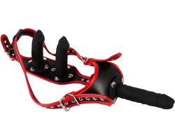 Bad Kitty Triple Voorbind Dildo - Inclusief 3 Dildo's - Vaginale en Anale Dildo voor Draagster - Stijlvolle look en Verstelbaar - Maat L/XL