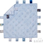 Étoiles de tissu de câlin de toucher doux avec des étiquettes bleues 35 cm