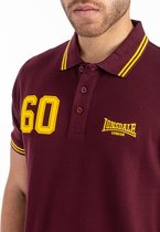 Lonsdale Polo Shirts Hellister Poloshirt normale Passform Oxblood/Yellow-XXL