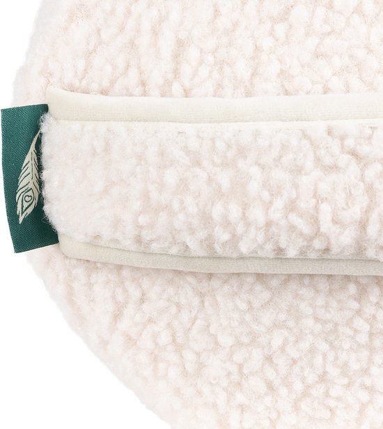 MindBaas - Yoga Bolster - Eco - Teddy - Wit - Dubbel Gestikt - 60 x 20 cm (lengte x diameter) - Yoga Kussen van MindBaas — afbeelding 3