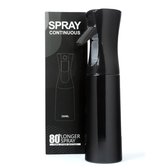 Brushr Mist Spray Bottle & Waterverstuiver 300ML - Waterspuit Kapper en Krullen - Sprayflacon Haar Verstuiver - Mist sprayer & plantenspuit - Vrij van BPA - Zwart