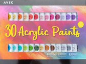 Avec - Acrylverf set - Acrylic Paints - 30 stuks - Acryl verf - Verf - 30 verschillende kleuren