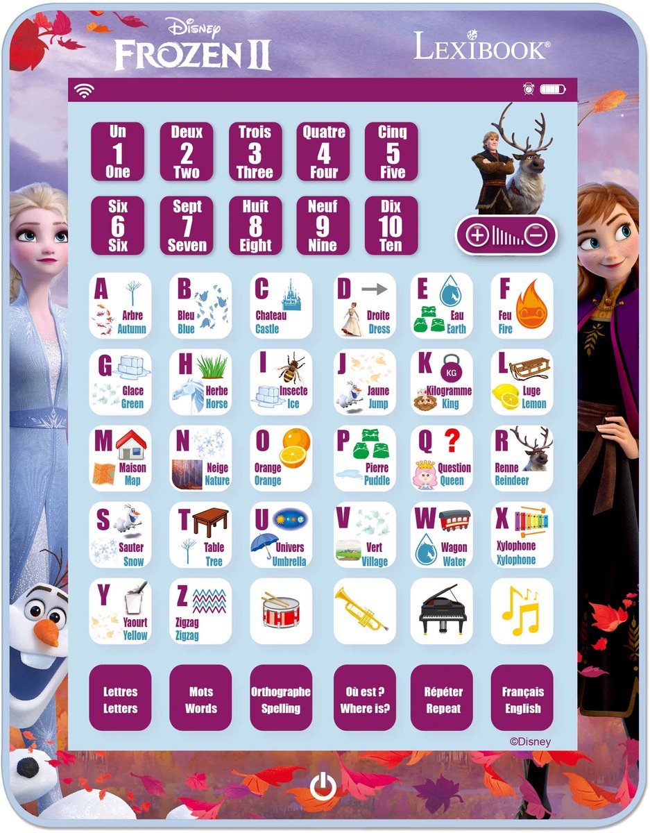 Tablette Éducative bilingue La Reine des Neiges en français et en anglais