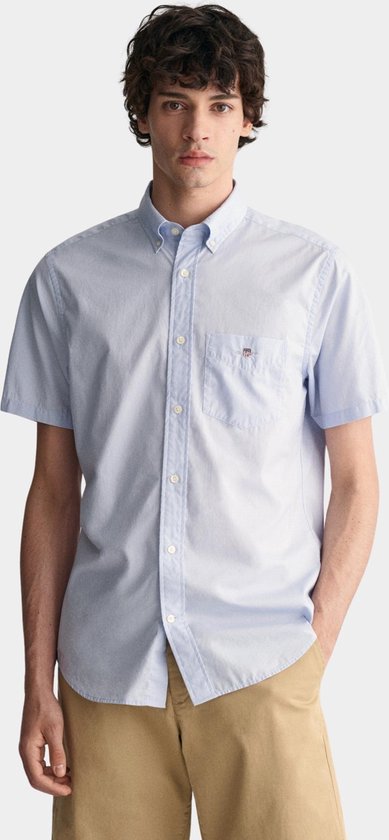 Gant Casual hemd korte mouw Blauw Poplin SS Shirt 3000101/455