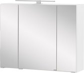 Spiegelkast Kornel 80cm 3 deuren & ledverlichting - wit
