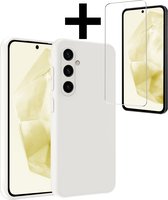 Coque pour Samsung A35 Coque en Siliconen avec Protecteur d'écran - Coque pour Samsung Galaxy A35 5G Coque en Siliconen - Wit