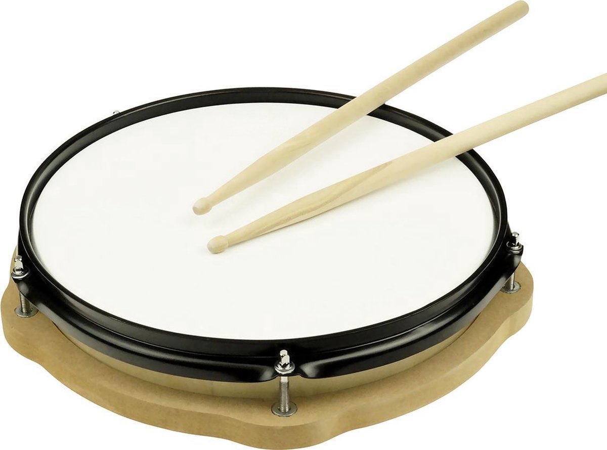 Tipatyard Drum oefenpad, 30 cm stille oefenpad met vier verschillende speeloppervlakken