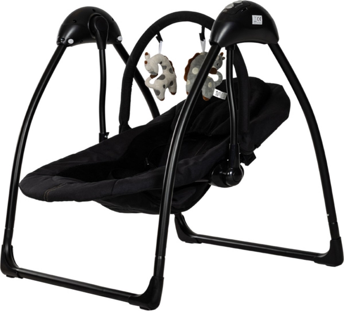 Goedkoopste Qute Schommelstoel Q-Swing Zwart Giraffe / Zwart Frame