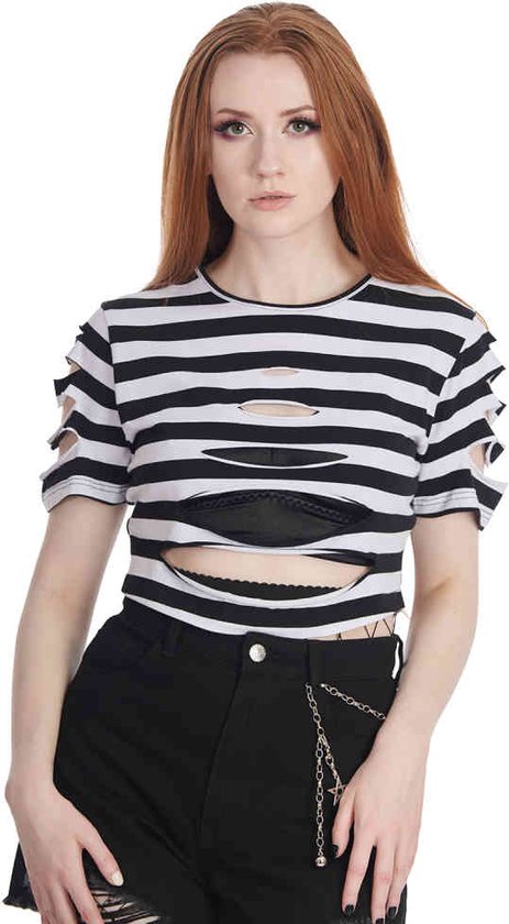 Banned - Toxicbby Crop top - M - Wit