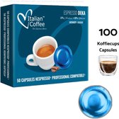 Nespresso PRO compatibel koffiecups - 100 Decaf espresso koffie - Italian Coffee Deka Cafeinevrije koffie