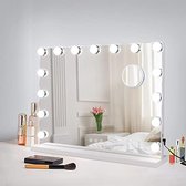 Kaptafel Hollywood - Make up Tafel met Spiegel en Lampen - Visagie Spiegel - Visagie Spiegel met Verlichting
