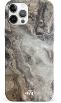 xoxo Wildhearts Marble Grey River - Single Layer - Hoesje geschikt voor iPhone 11 Pro Marmer hoesje shockproof - Hard Case beschermhoesje geschikt voor iPhone 11 Pro - Grijs