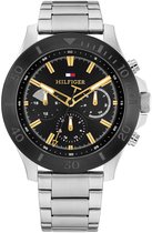 Tommy Hilfiger TH1792114 BRYAN Heren Horloge - Mineraalglas - Staal - Zilverkleurig - 46 mm breed - Quartz - Vouw/Vlindersluiting - 5 ATM (douchen)