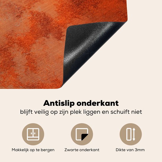 KitchenYeah® Inductie beschermer 77x51 cm - IJzer - Vintage - Roest print - Inductie beschermer - Inductie fornuis - Kookplaataccessoires - Afdekplaat voor kookplaat - Inductiebeschermer - Inductiemat - Inductieplaat mat